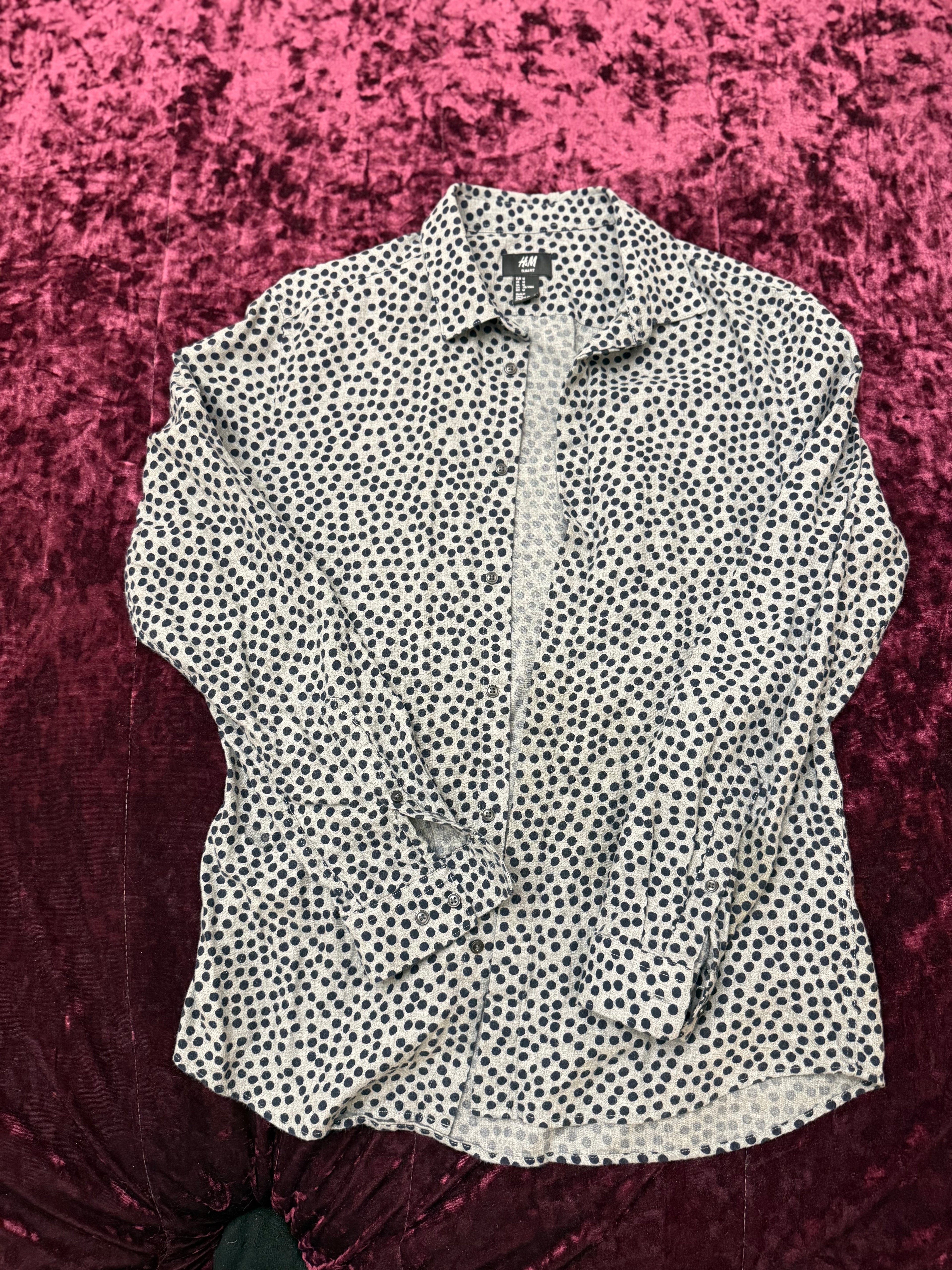 Med. L/S H&M Blue/Grey Dress Shirt